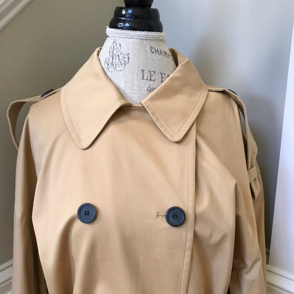 By Malene Birger Alanis Oversized Rain Trench Coat Womens 44 14 XL Tan Sand Belt - Picture 6 of 15